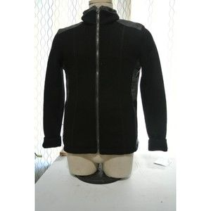 KUHL Fleece Jacket Black and Gray Zipper Front women’s size Medium